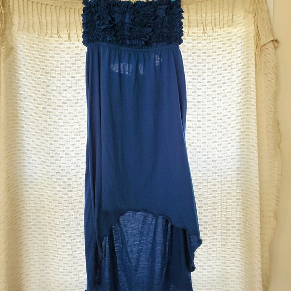 Navy Blue Strapless Dress - Picture 1 of 3